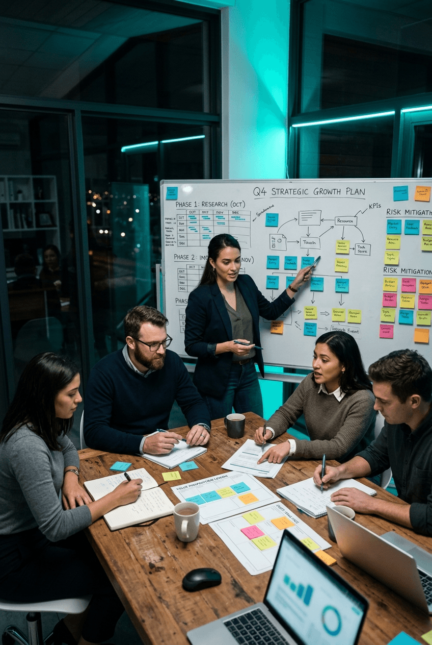 AI Strategie workshop - managers werken aan actieplan